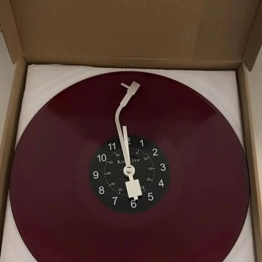 Red Vinyl Record Clock - 11.8